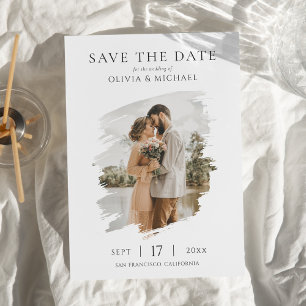 Einfache elegante Foto-Hochzeit - Termin vormerken Save The Date