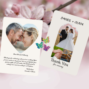 Einfache Elegante Foto Hochzeit Vielen Dank Karte 