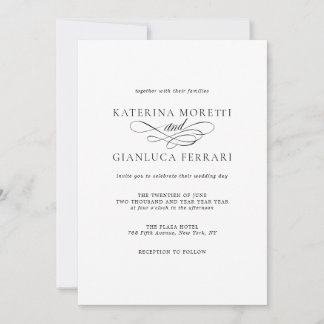 Einfache elegante Foto-Hochzeitseinladung mit RSVP Einladung