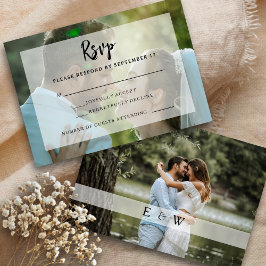 Einfache Elegante Foto Overlay-RSVP-Karte RSVP Karte