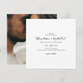 Einfache elegante Foto Square Hochzeit Einladung