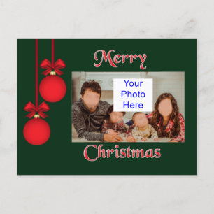 Einfache Elegante Foto Weihnachtskarte Postkarte
