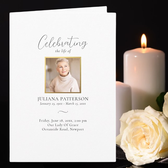 Einfache Elegante Fotos Feiern zur Beerdigung des  Programm (Von Creator hochgeladen)