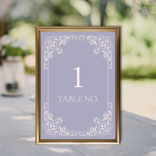 Einfache elegante französische Grenze Lilac Vintag Tischnummer
