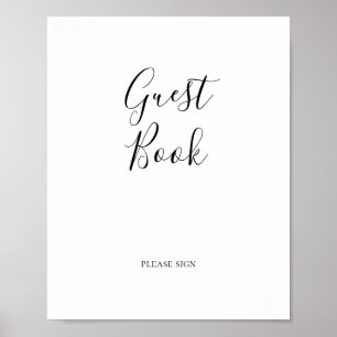 Einfache Elegante Gästebuchsignatur Poster