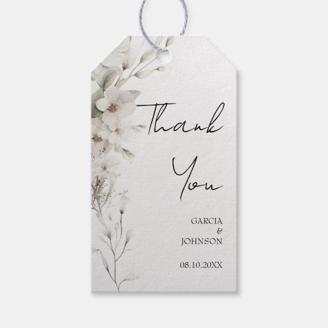 Einfache Elegante Gastgeschenk Hochzeit Geschenkanhänger (Vorderseite)