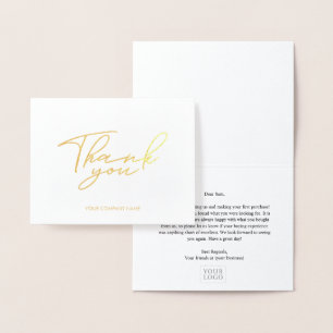 Einfache Elegante Geschäft Dankeschön Goldfolie Ka Folienkarte