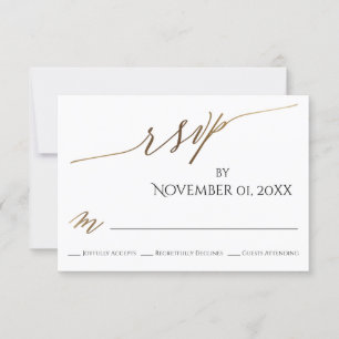 Einfache, elegante, glatte Gold-Typografie-RSVP-Ka RSVP Karte