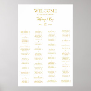 Einfache elegante Gold Alphabetische Sitzkarte Poster