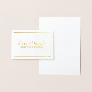 Einfache Elegante Gold Foil Border Wedding Vielen  Folienkarte