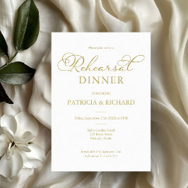 Einfache Elegante Gold Foil Script Probe Dinner Einladung