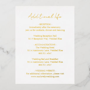 Einfache Elegante Gold Foil Wedding Card Folie Einladungspostkarte