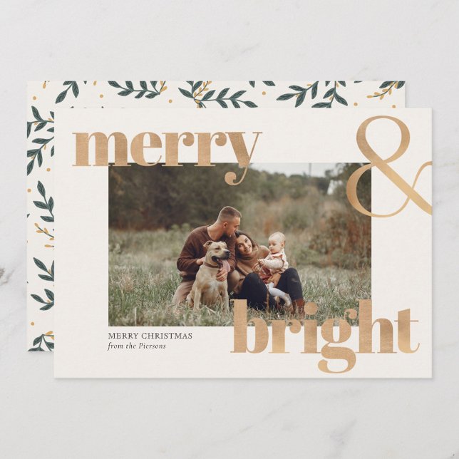 Einfache Elegante Gold Foto Rahmen Weihnachten Karte (Von Creator hochgeladen)