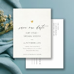 EINFACHE ELEGANTE GOLD-GRAUTYPOGRAPHIE SAVE THE DA ANKÜNDIGUNGSPOSTKARTE<br><div class="desc">Wenn Sie weitere Anpassungen oder andere passende Artikel benötigen,  kontaktieren Sie mich bitte unter yellowfebstudio@gmail.com</div>