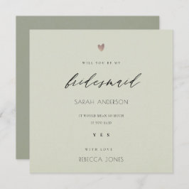 EINFACHE ELEGANTE GOLD GRAY TYPOGRAPHIE BRIDESMAID EINLADUNG