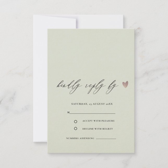 EINFACHE ELEGANTE GOLD GRAY TYPOGRAPHIE-UAWG RSVP KARTE (Vorderseite)