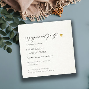 EINFACHE ELEGANTE GOLD GRAY TYPOGRAPHIE-Verlobung Einladung