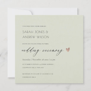 EINFACHE ELEGANTE GOLD GRAY TYPOGRAPHY WEDING EINLADUNG