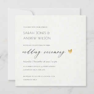 EINFACHE ELEGANTE GOLD GRAY TYPOGRAPHY WEDING EINLADUNG
