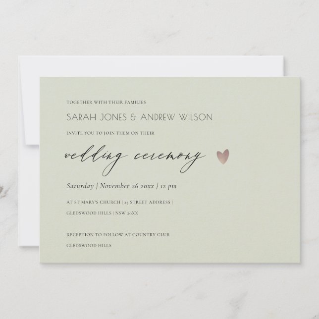 EINFACHE ELEGANTE GOLD GRAY TYPOGRAPHY WEDING EINLADUNG (Vorderseite)