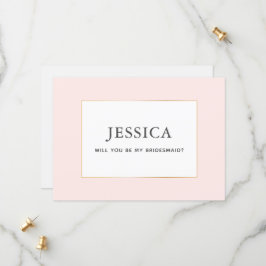 Einfache elegante Gold Hübsch Blush Bridesmaid Car Save The Date