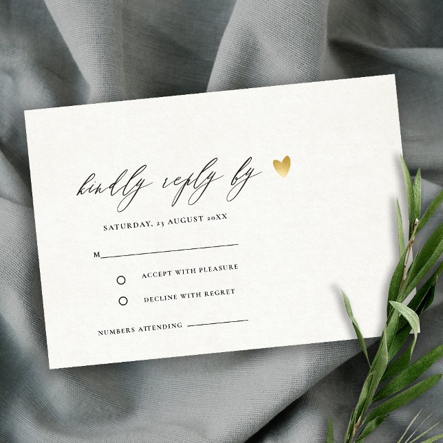 EINFACHE ELEGANTE GOLD KRAFT TYPOGRAPHIE-UAWG RSVP KARTE (Von Creator hochgeladen)