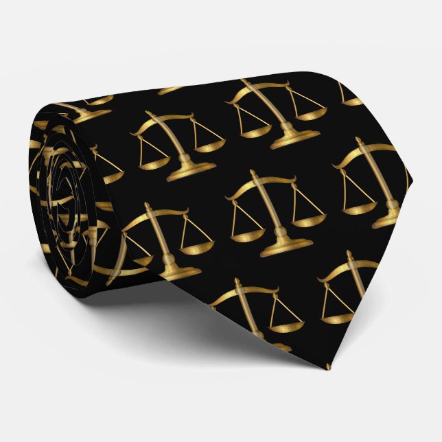 Einfache Elegante Gold Law Scales of Justice Krawatte (Gerollt)