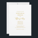 Einfache Elegante Gold Probe Einladung<br><div class="desc">Dieses elegante Dinner in Gold lädt zu einem modernen,  minimalistischen Probe-Dinner mit weißer und goldener Probe ein. Das Design besticht durch minimalen zeitgenössischen Gold-Schriftart,  begleitet von formaler Kalligraphie. Behalt es so,  wie es ist,  oder wählen Sie es mit Ihren eigenen Kunstwerken oder Fotos zu personalisieren!</div>