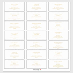 Einfache elegante Gold Schriftart-Hochzeitadressen Aufkleber