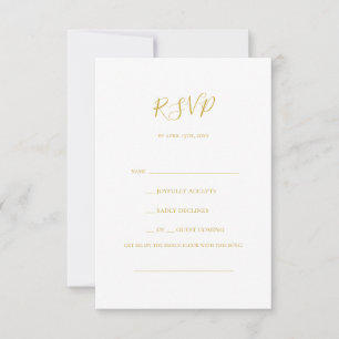 Einfache elegante Gold Song Request RSVP Card