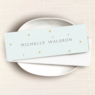 Einfache Elegante Gold Stars Pastel Mini Visitenkarte