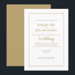 Einfache Elegante Gold Typografie und Frame Weddin Einladung<br><div class="desc">Minimalistisches Hochzeitsdesign mit Goldtypografie und Rahmen mit leicht personalisiertem Text,  und Gold setzt sich auf der Rückseite fort. Die Hintergrund- und Textfarben können auf Wunsch geändert werden.</div>