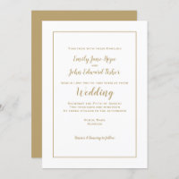 Einfache Elegante Gold Typografie und Frame Weddin