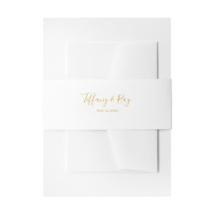 Einfache elegante Gold Wedding Invitation Bly Band