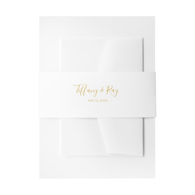 Einfache elegante Gold Wedding Invitation Bly Band (Vorderseite Beispiel)