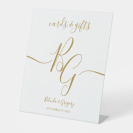 Einfache Elegante Golden Initial Wedding Cards Ges Sockelschild