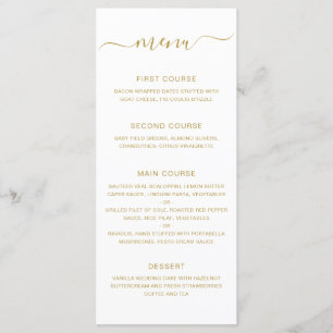 Einfache Elegante Goldene Hochzeit Menükarte
