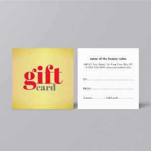 Einfache elegante goldene rote Geschenkkarte Rabattkarte