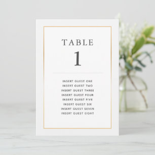 Einfache elegante goldene Tisch-Einzel-Sitzkarte Einladung