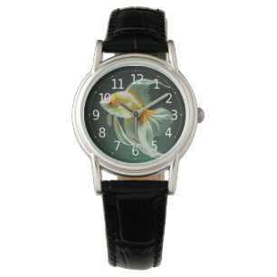 Einfache elegante Goldfisch-Digitalkunst Armbanduhr
