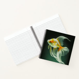 Einfache elegante Goldfisch-Digitalkunst   Notizbuch