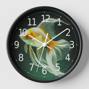 Einfache elegante Goldfisch-Digitalkunst   Uhr