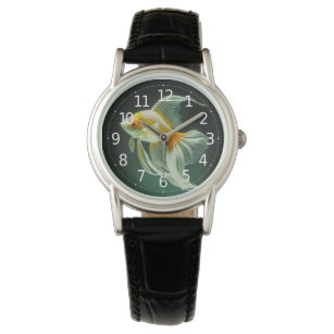 Einfache Elegante Goldfish Digitale Kunstwerke   Armbanduhr