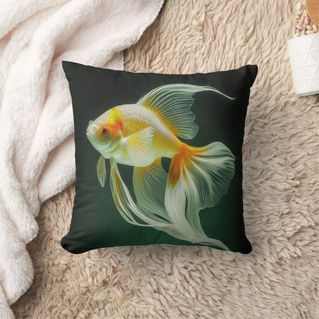 Einfache Elegante Goldfish Digitale Kunstwerke | Kissen (Decke)