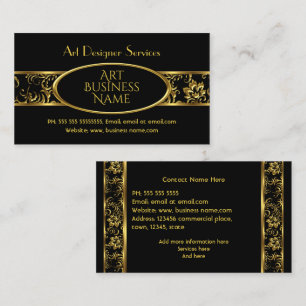 Einfache elegante Goldflora-Damaskus Visitenkarte