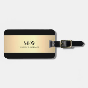 Einfache elegante Goldmetall-mit Monogramm Bezeich Gepäckanhänger