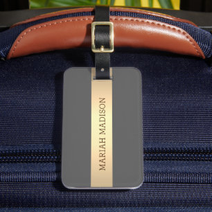 Einfache elegante Goldmetall-mit Monogramm Bezeich Gepäckanhänger