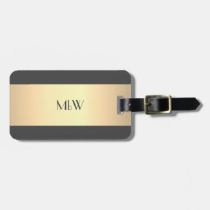Einfache elegante Goldmetall-mit Monogramm Bezeich Gepäckanhänger