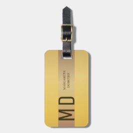 Einfache, elegante Goldmetall-Streifen, mit Monogr Gepäckanhänger