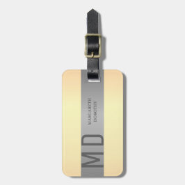 Einfache, elegante Goldmetall-Streifen, mit Monogr Gepäckanhänger